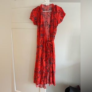 Gap wrap midi dress size Large Tall